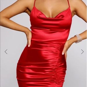 NADINE FORMAL SATIN MIDI DRESS
